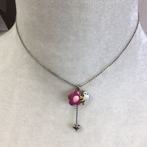 Cookie Lee Silver necklace Bee Flower Heart